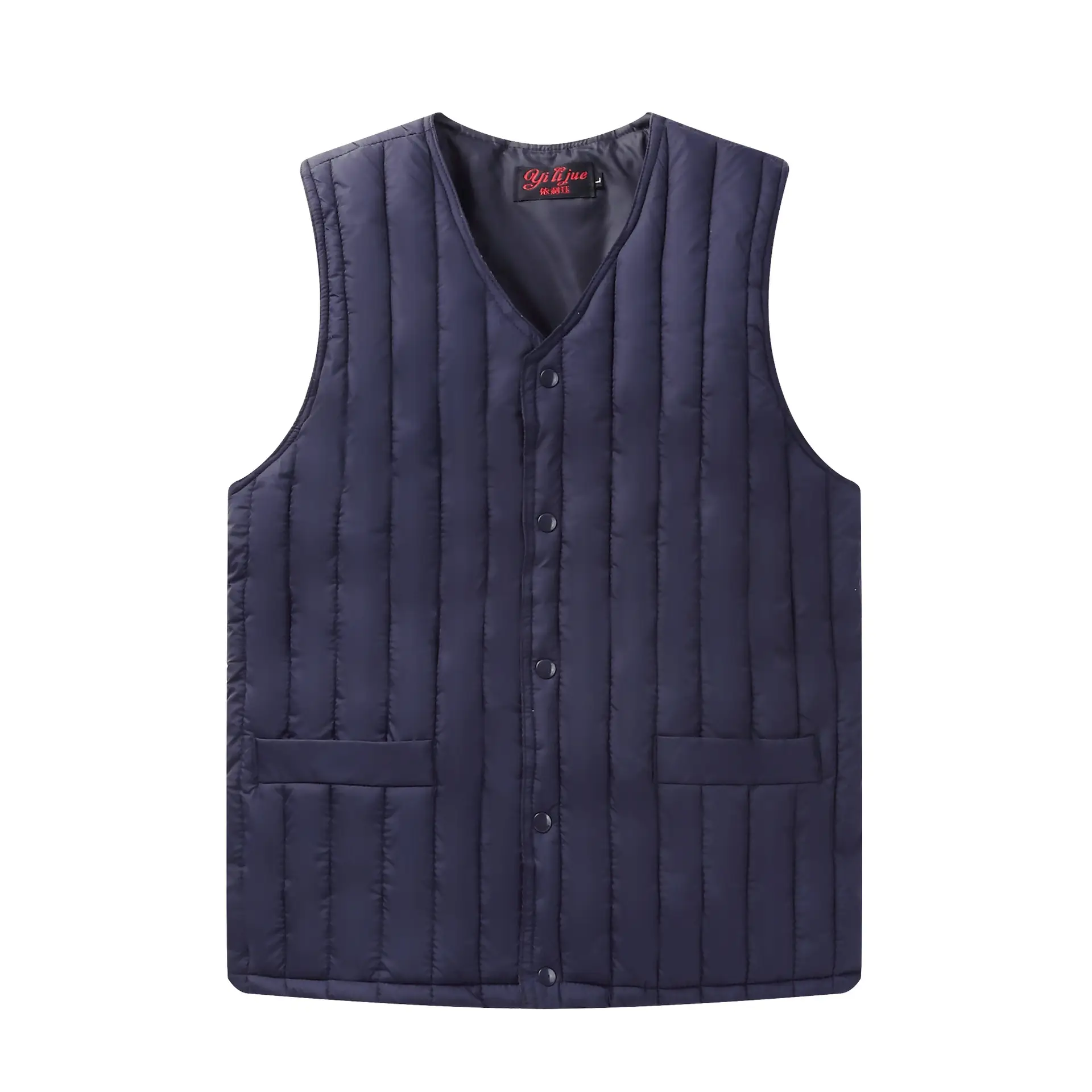 Men's Winter Warm Vest Navy Cotton Waistcoat Style - Image 7