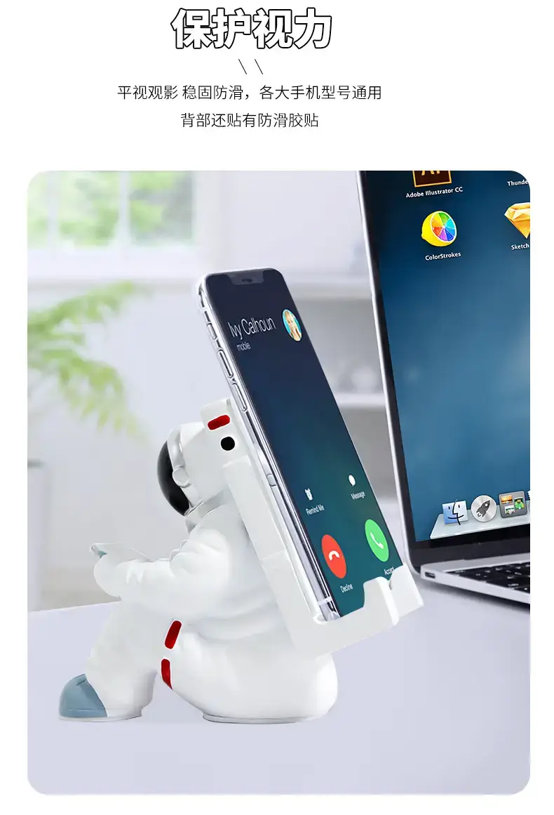 Resin Astronaut Mobile Phone Holder Blue — feature 6