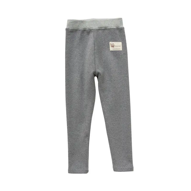 97% Cotton Girls Leggings Pink Grey Contrast - Image 11
