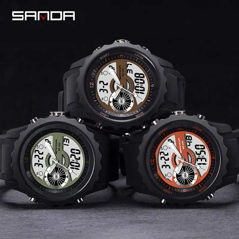 Sanda Multifunctional Waterproof Electronic Watch Black - Image 10