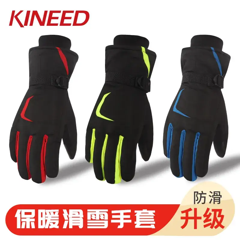 Winter Men's Touch Screen Ski Gloves Black Waterproof - Image 7