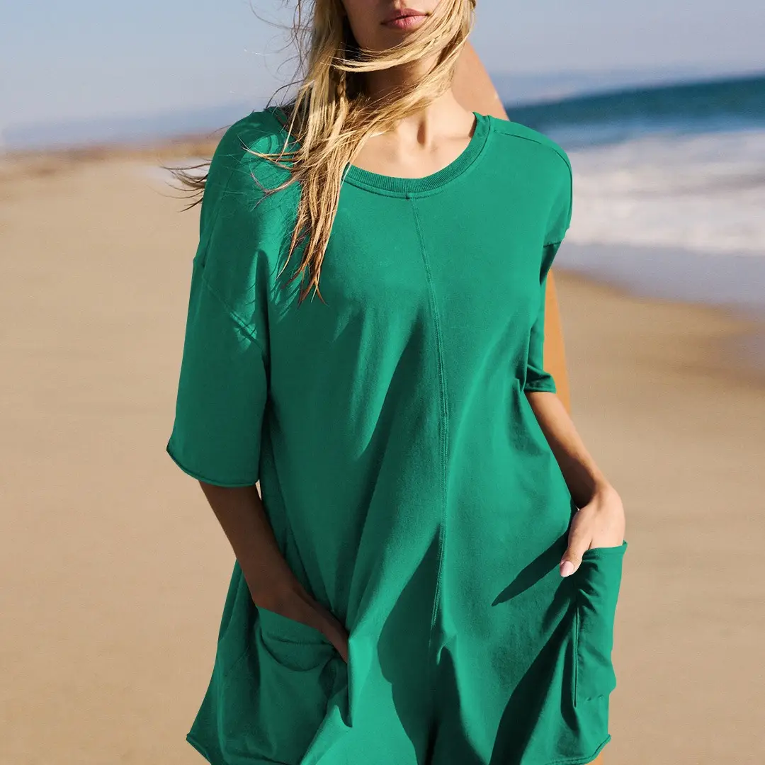 Blue 2024 Summer V-Neck Pocket Jumpsuit for Women - Image 23