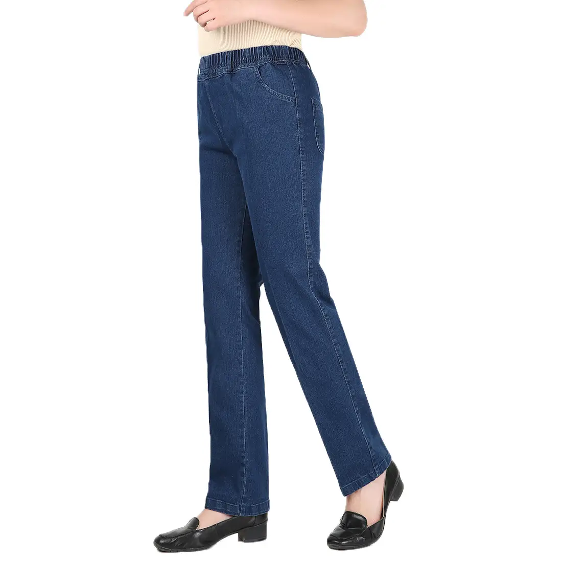 Women's Blue Stretch Jeans Large Spring Wear - Image 6