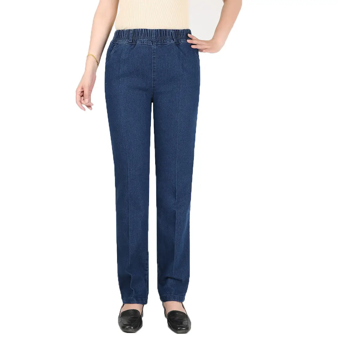 Women's Blue Stretch Jeans Large Spring Wear - Image 2
