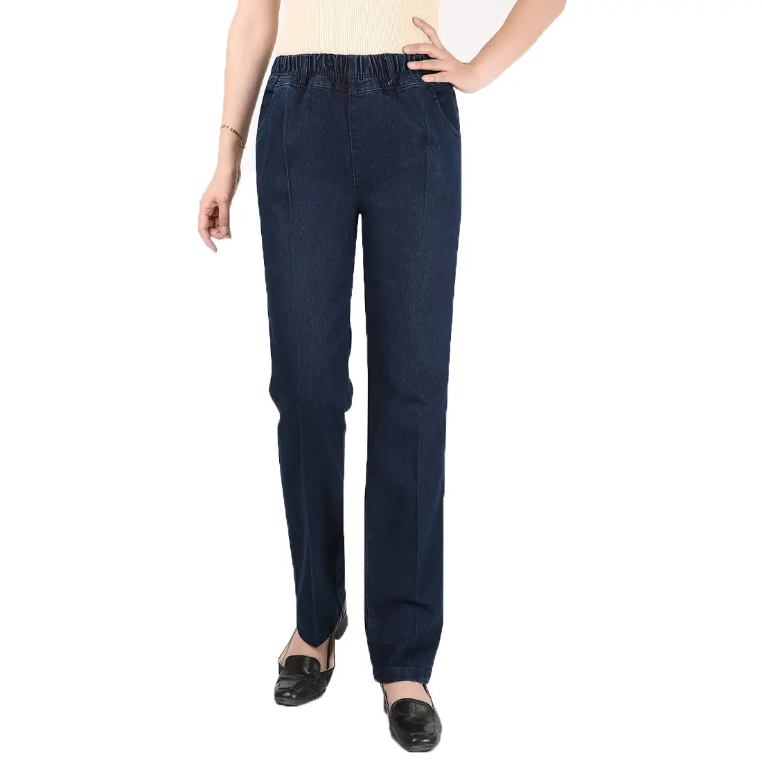 Women's Blue Stretch Jeans Large Spring Wear - Image 3