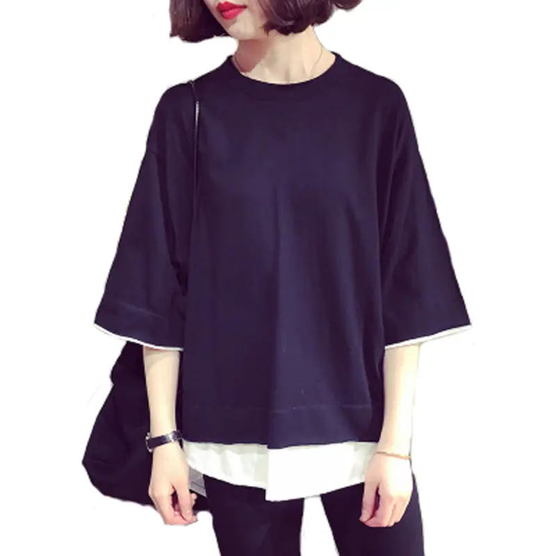 2020 Summer Loose Grey T-Shirt Short Sleeve Korean Style - Image 5