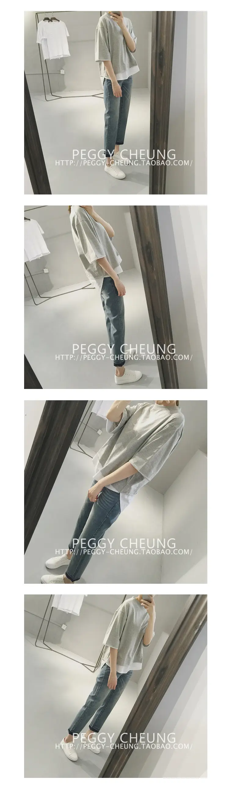 2020 Summer Loose Grey T-Shirt Short Sleeve Korean Style — feature 2