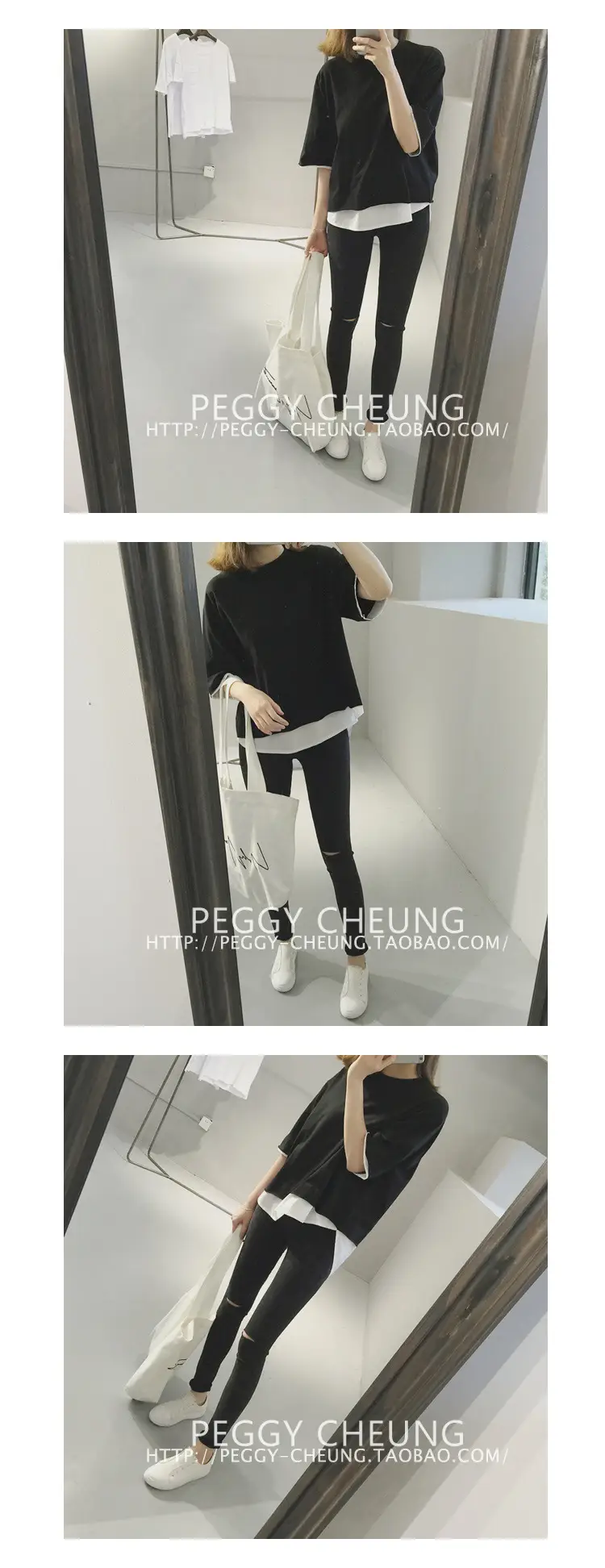2020 Summer Loose Grey T-Shirt Short Sleeve Korean Style — feature 6