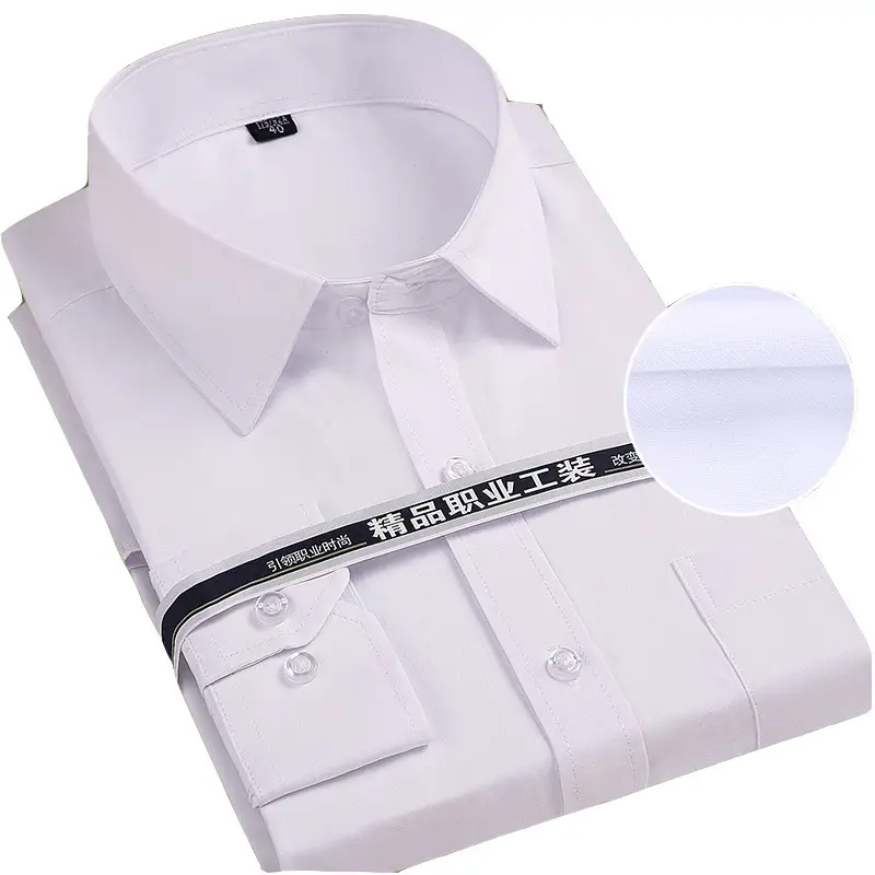 Pure White Men's Slim Fit Business Shirt - Image 20