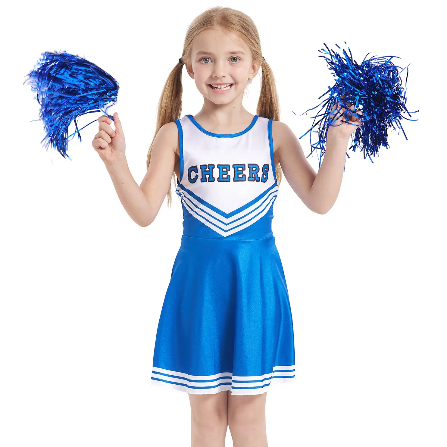 Kids Cheerleader Red Dress Stage Costume School Performance