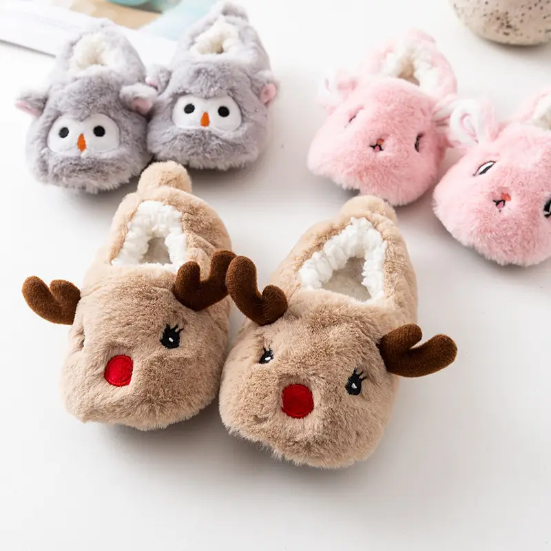 Pink Bunny Fleece Slippers for Toddler Winter Warm