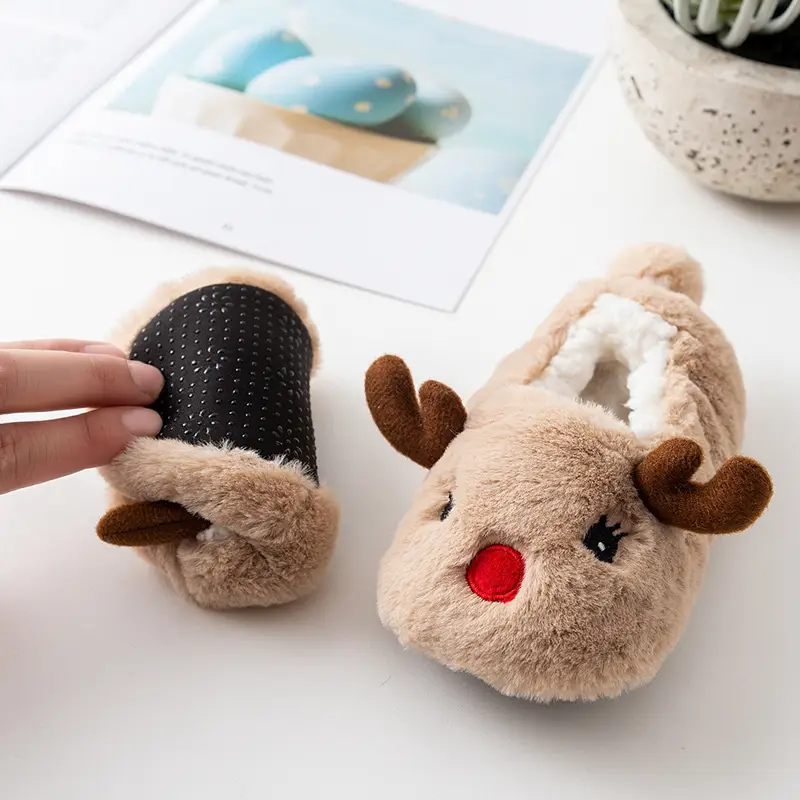 Pink Bunny Fleece Slippers for Toddler Winter Warm