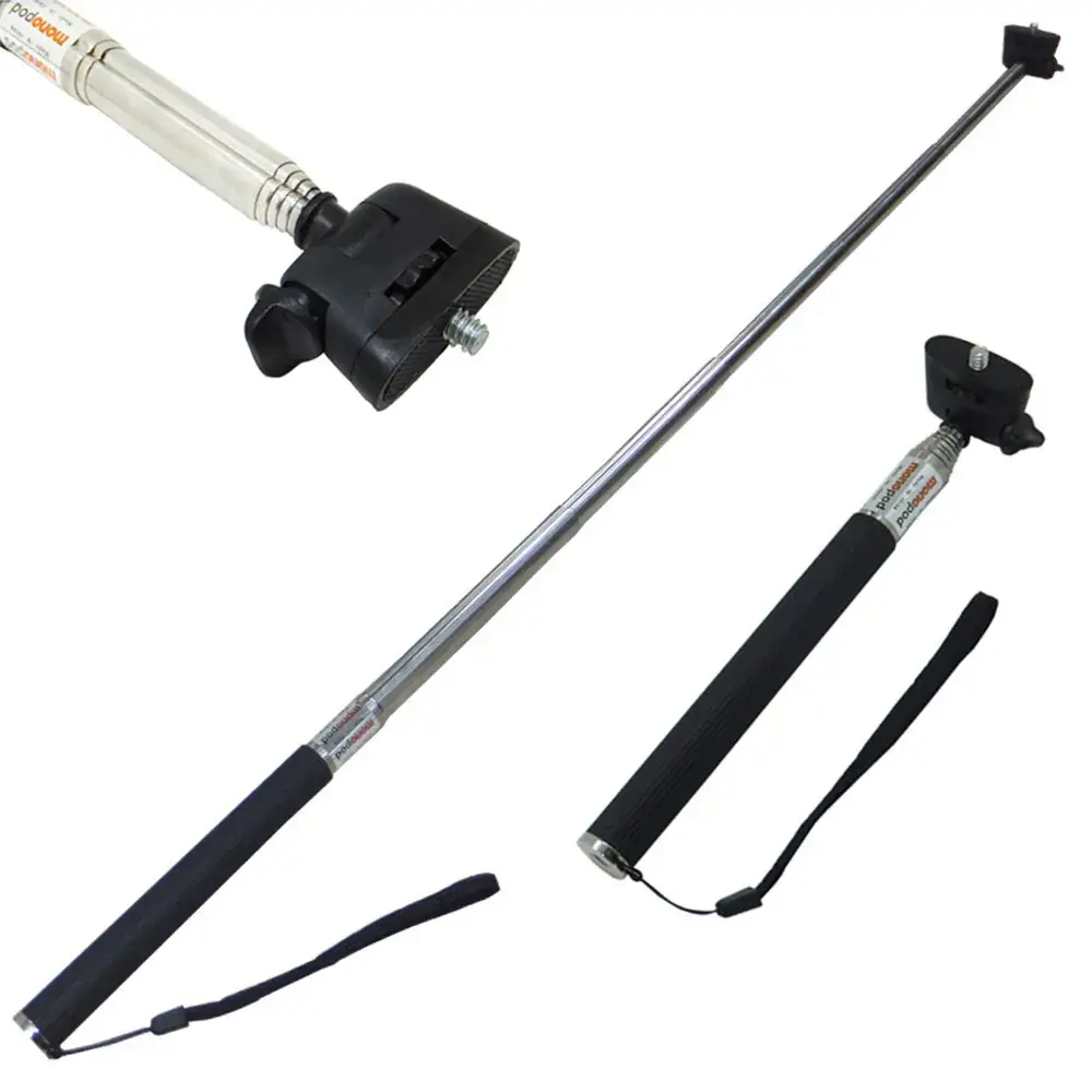 Black Selfie Stick with Bluetooth Remote & Telescopic Strap - Image 9