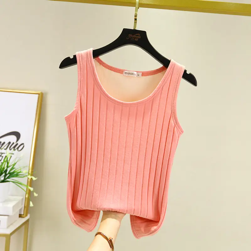 Black Fleece Lined Warm Vest for Women - Image 2