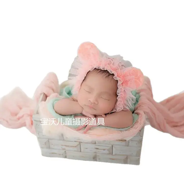 Newborn Baby Photo Hat Purple Lace Hat for Girls