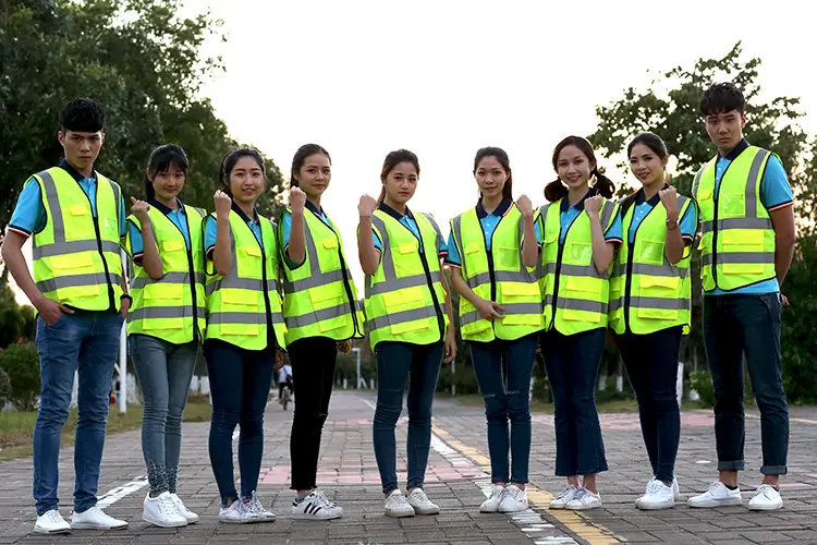 Reflective Safety Vest with Multi-Pockets & Logo Print - Image 10