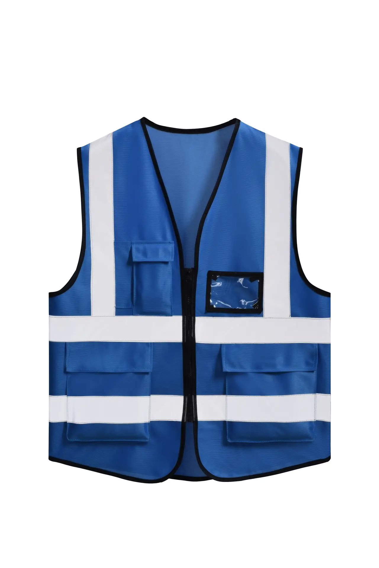 Reflective Safety Vest with Multi-Pockets & Logo Print - Image 4