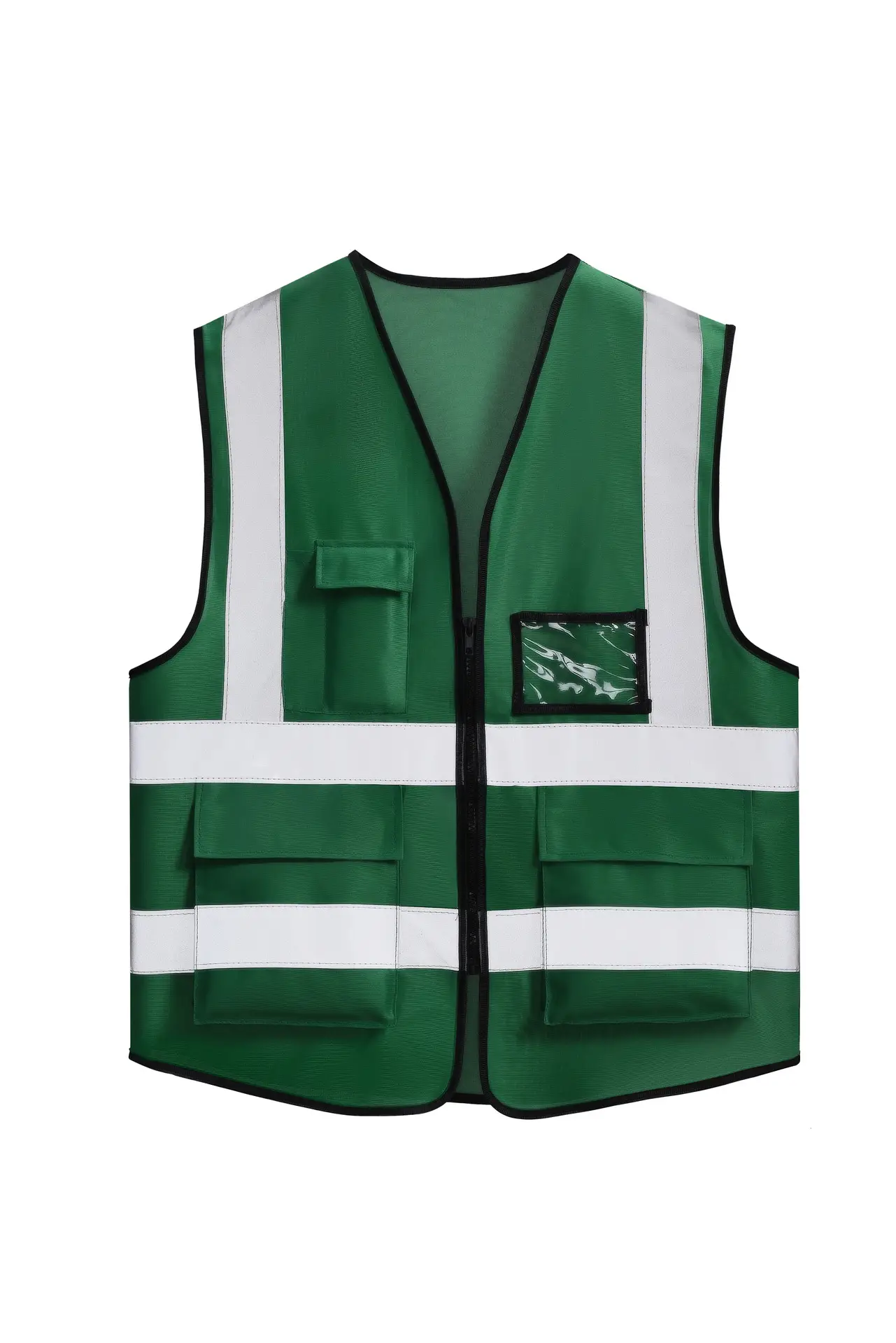 Reflective Safety Vest with Multi-Pockets & Logo Print - Image 6