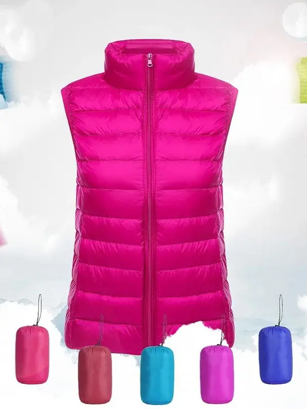 Women's 2025 Pink Down Vest Short Lightweight Inner Wear - Image 12