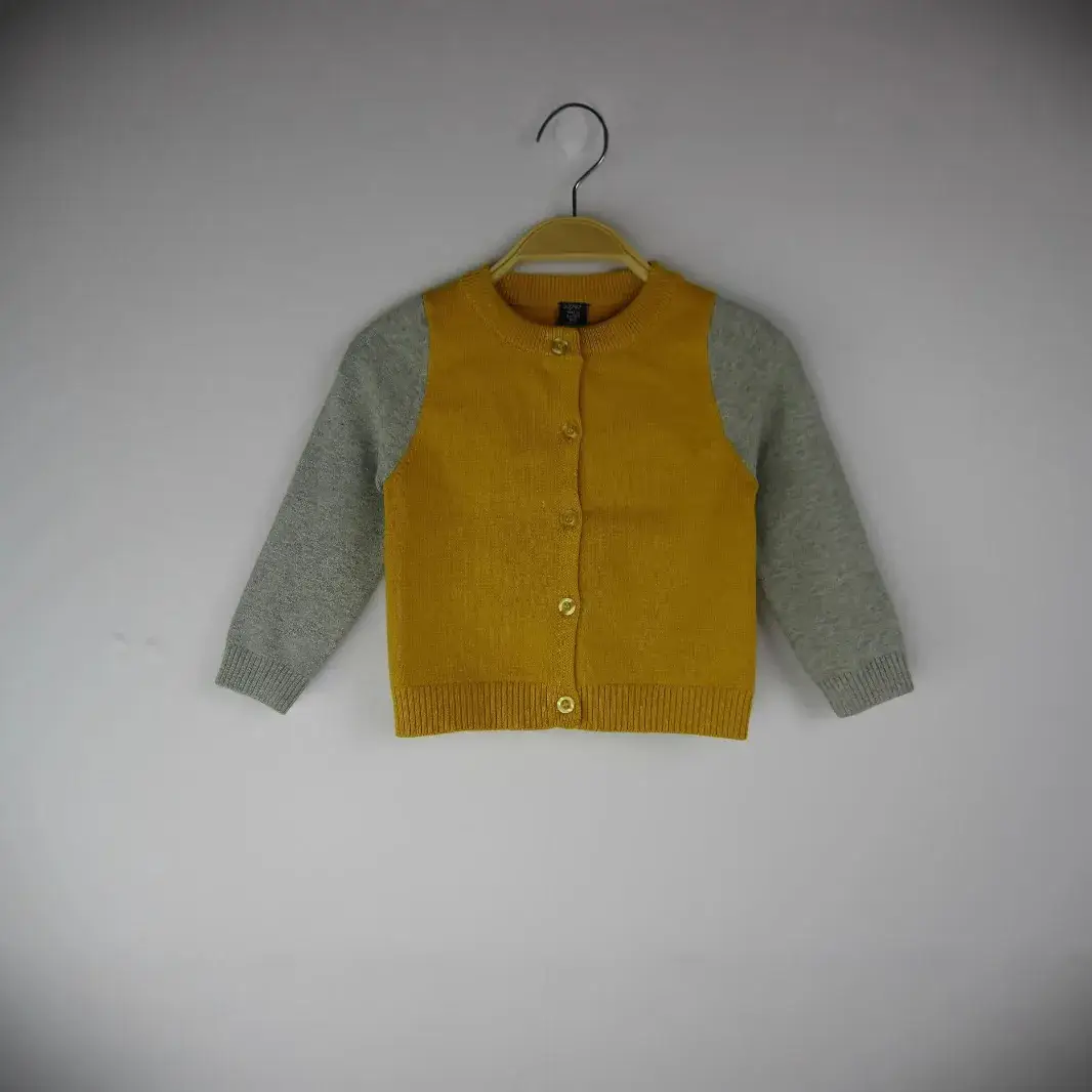 Men's Grey Knit Cardigan Black Sleeves