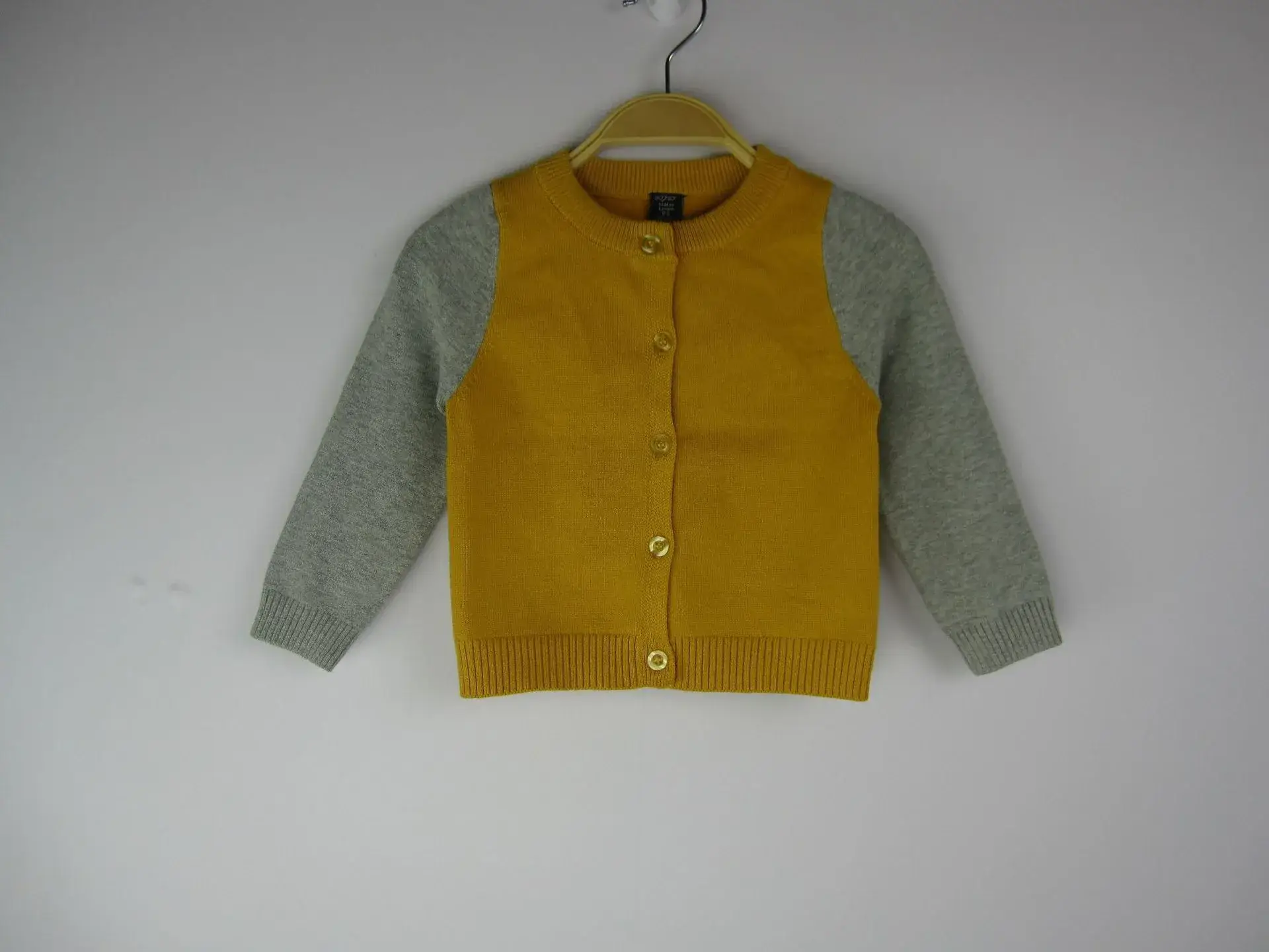 Men's Grey Knit Cardigan Black Sleeves