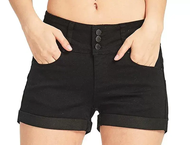 AliExpress New Waist Multi-Color Denim Stretch Shorts — feature 11