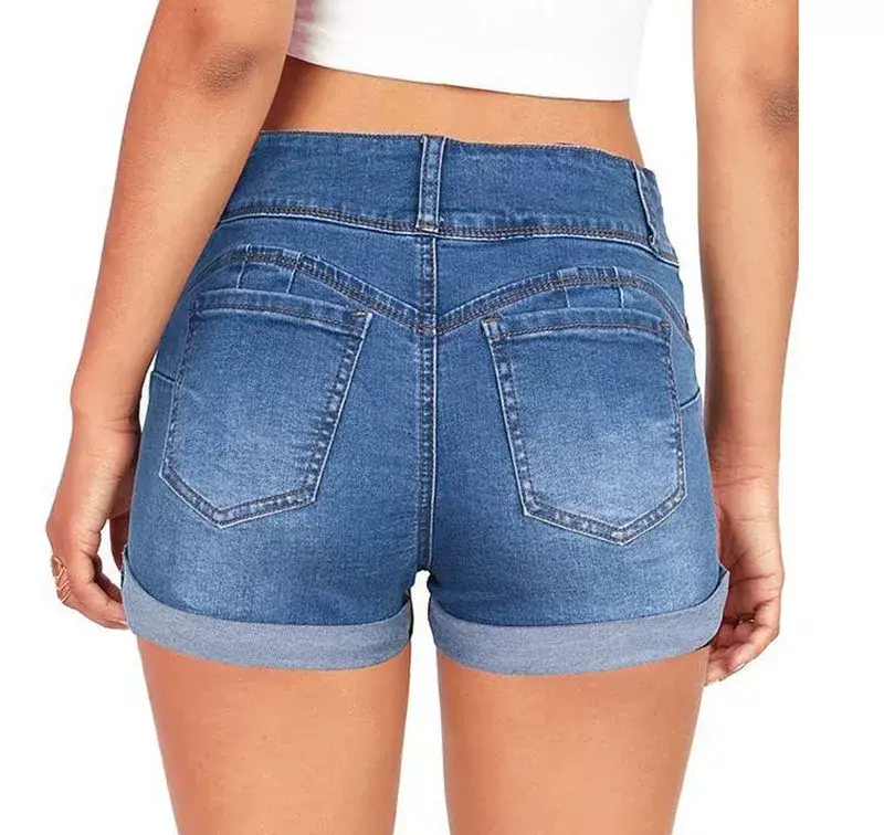 AliExpress New Waist Multi-Color Denim Stretch Shorts — feature 5