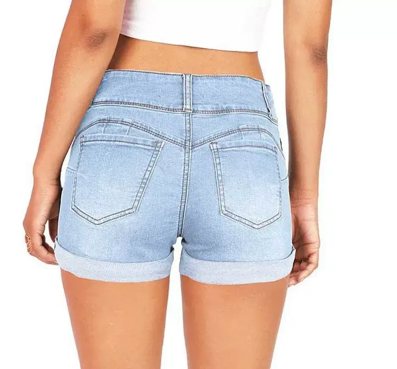 AliExpress New Waist Multi-Color Denim Stretch Shorts — feature 7