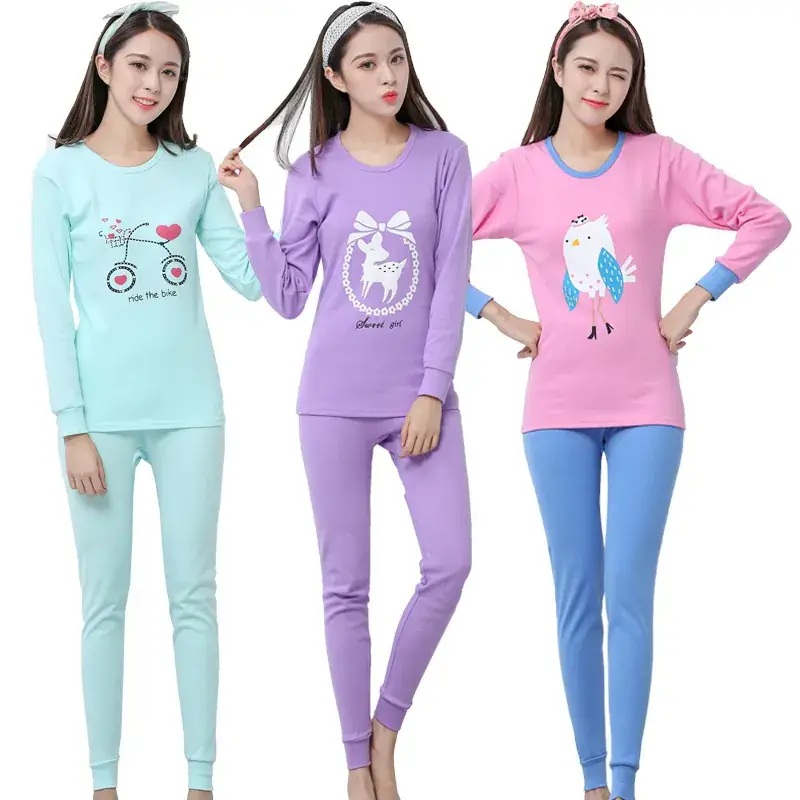 Girls Pink Pajamas Set with Cute Bunny Design