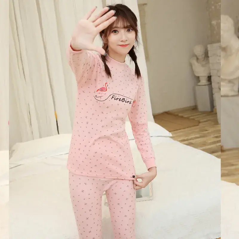 Girls Pink Pajamas Set with Cute Bunny Design