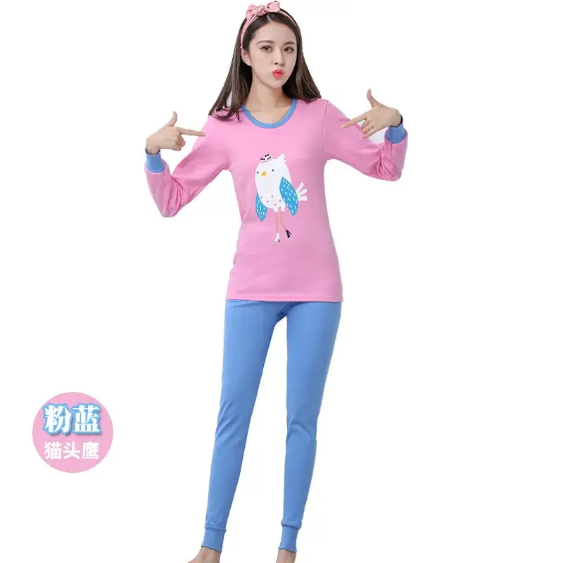 Girls Pink Pajamas Set with Cute Bunny Design