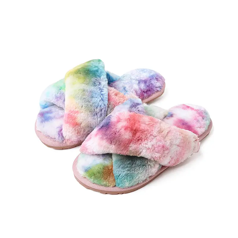 Factory Amazon Cross-border Home Increase 45 Leopard Cross Mao Mao Slippers Children Men's and Women's Home Cotton Slippers