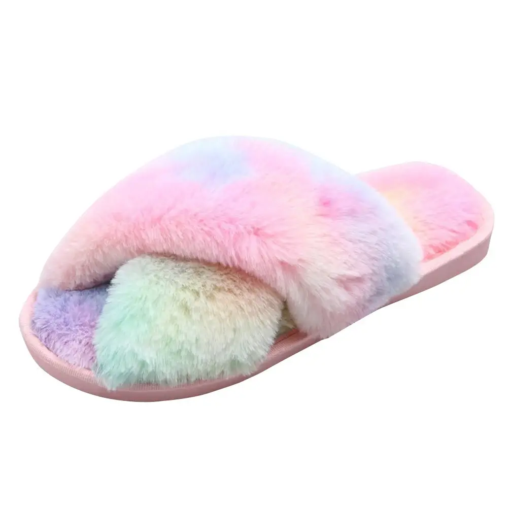 Factory Amazon Cross-border Home Increase 45 Leopard Cross Mao Mao Slippers Children Men's and Women's Home Cotton Slippers