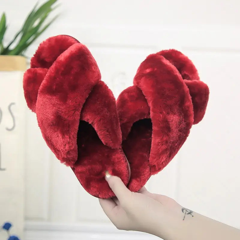 Factory Amazon Cross-border Home Increase 45 Leopard Cross Mao Mao Slippers Children Men's and Women's Home Cotton Slippers