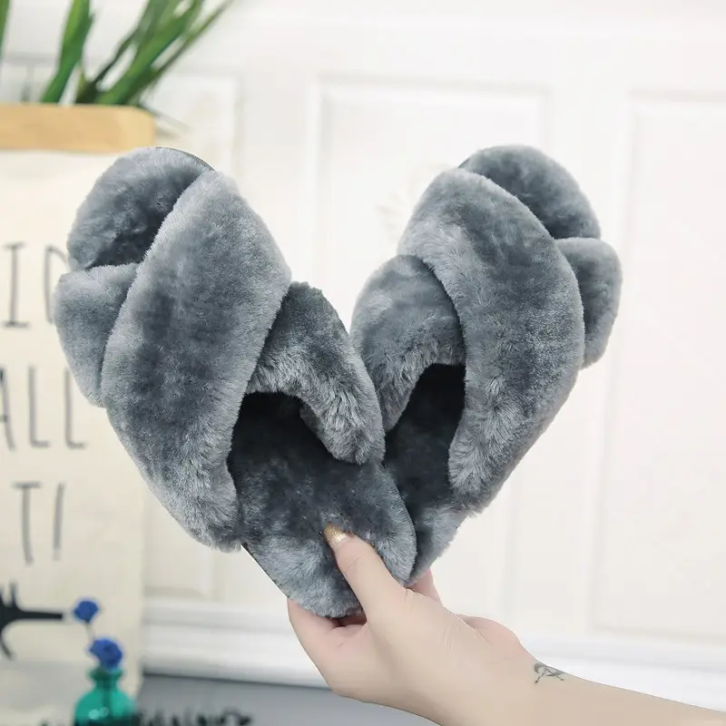Factory Amazon Cross-border Home Increase 45 Leopard Cross Mao Mao Slippers Children Men's and Women's Home Cotton Slippers