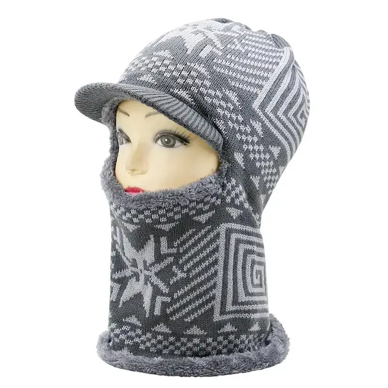 Men & Women Wool Ski Cap with Brim Toe Warm Winter Hat - Image 3
