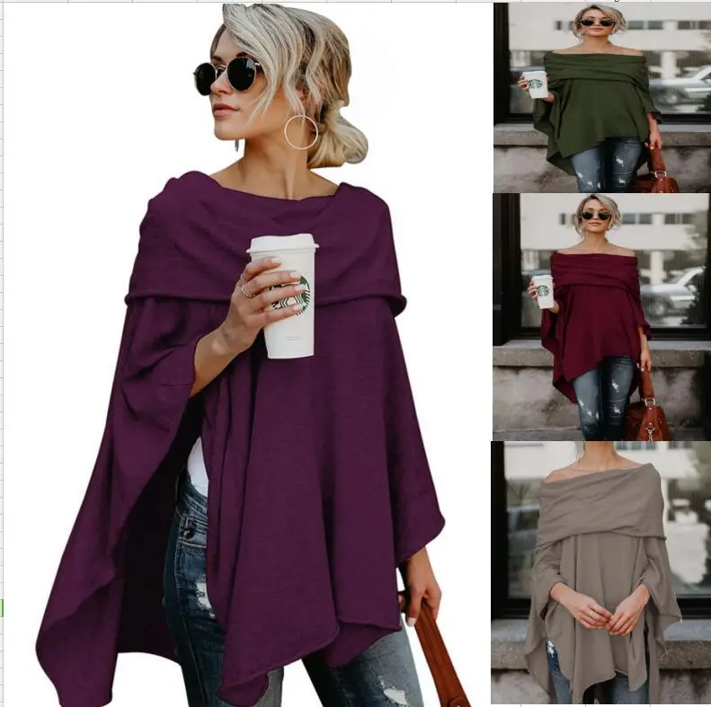 Asymmetrical Off-Shoulder Top T-Shirt Purple - Image 3