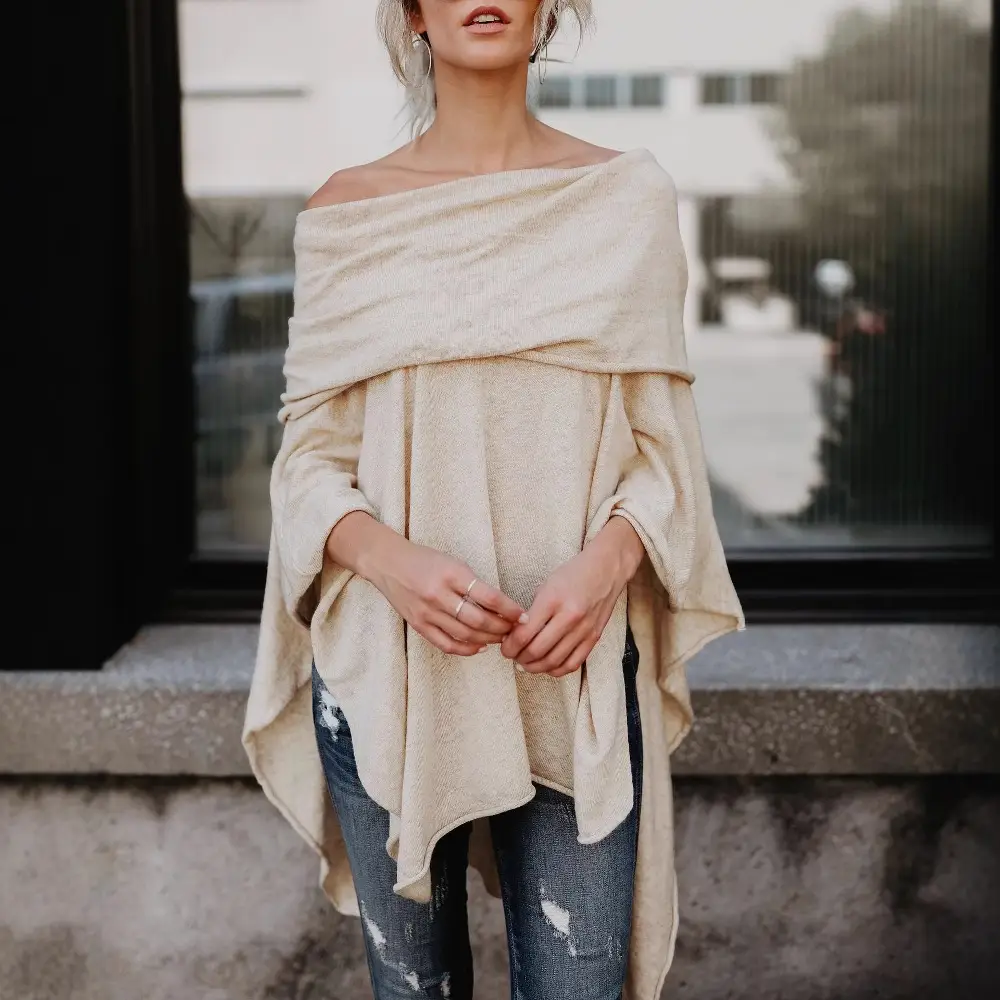 Asymmetrical Off-Shoulder Top T-Shirt Purple - Image 5