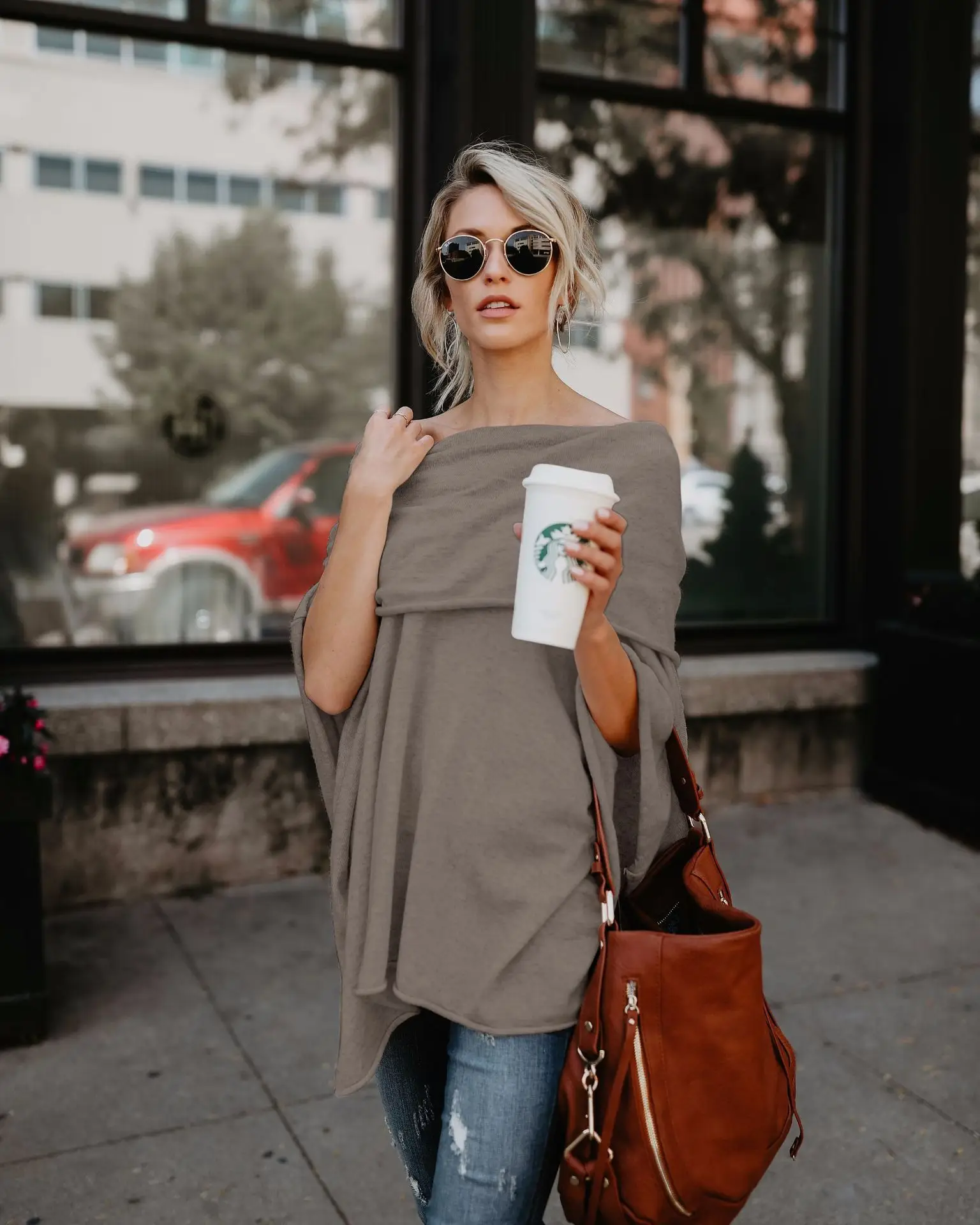 Asymmetrical Off-Shoulder Top T-Shirt Purple — feature 11