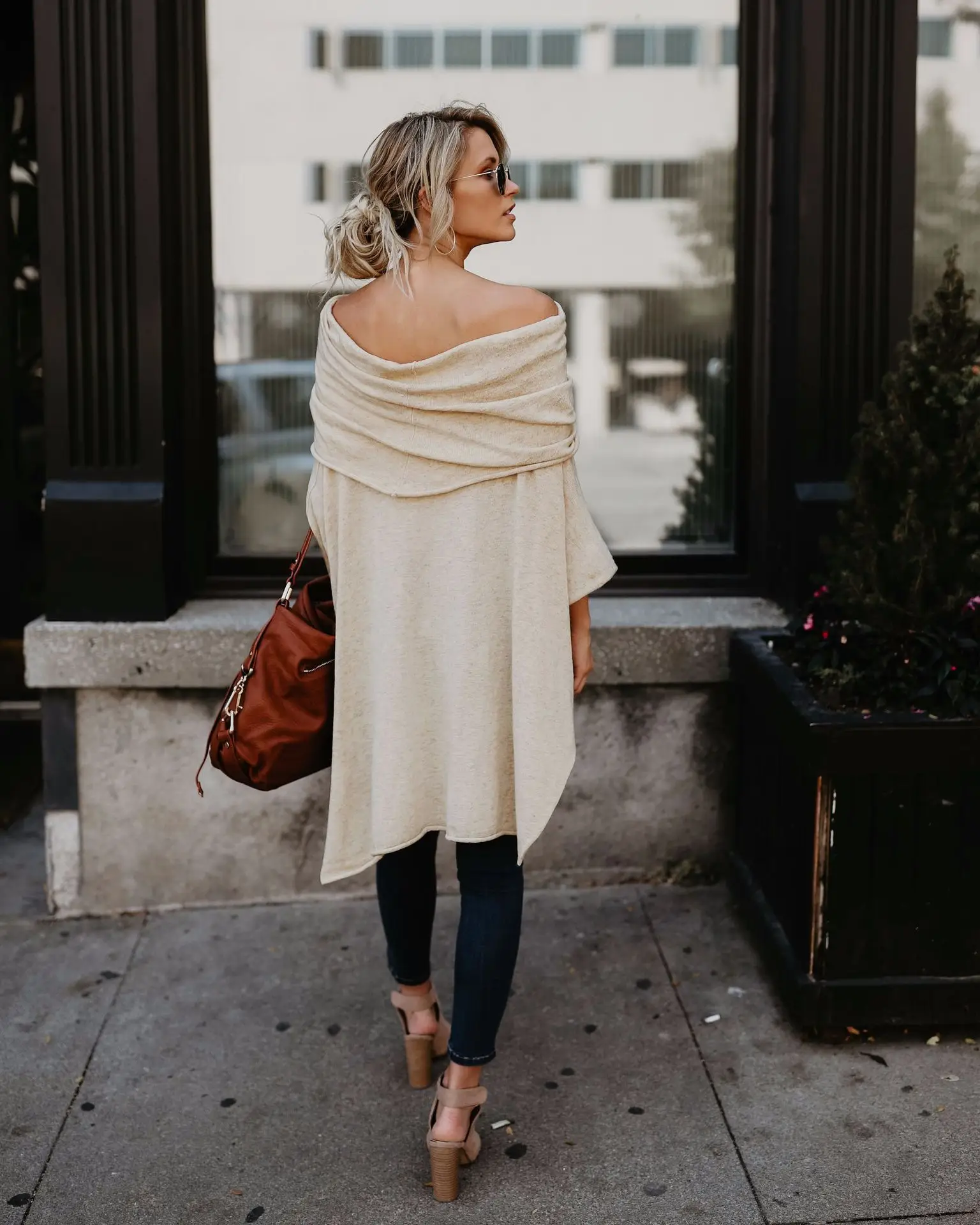 Asymmetrical Off-Shoulder Top T-Shirt Purple — feature 14