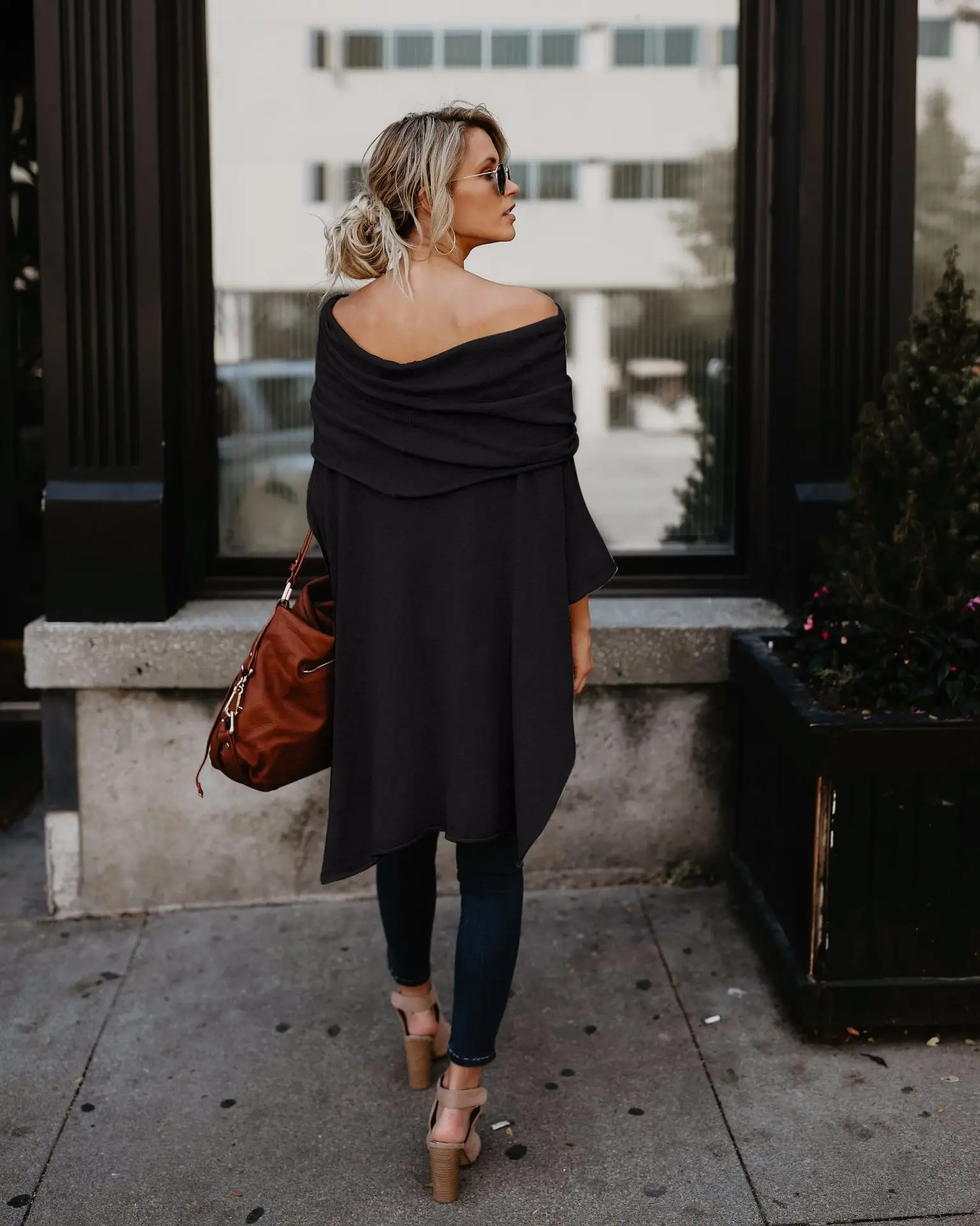 Asymmetrical Off-Shoulder Top T-Shirt Purple — feature 20