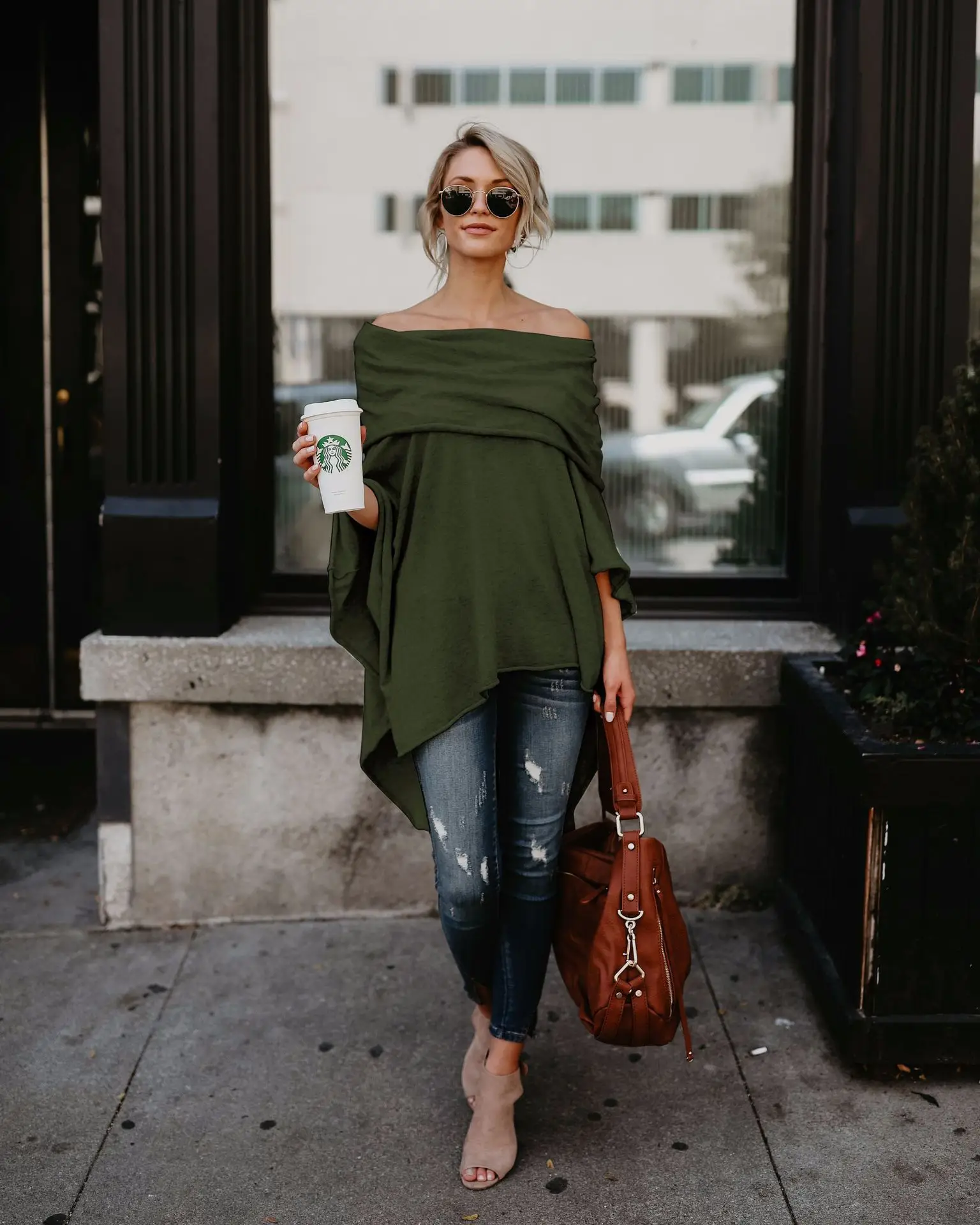 Asymmetrical Off-Shoulder Top T-Shirt Purple — feature 7