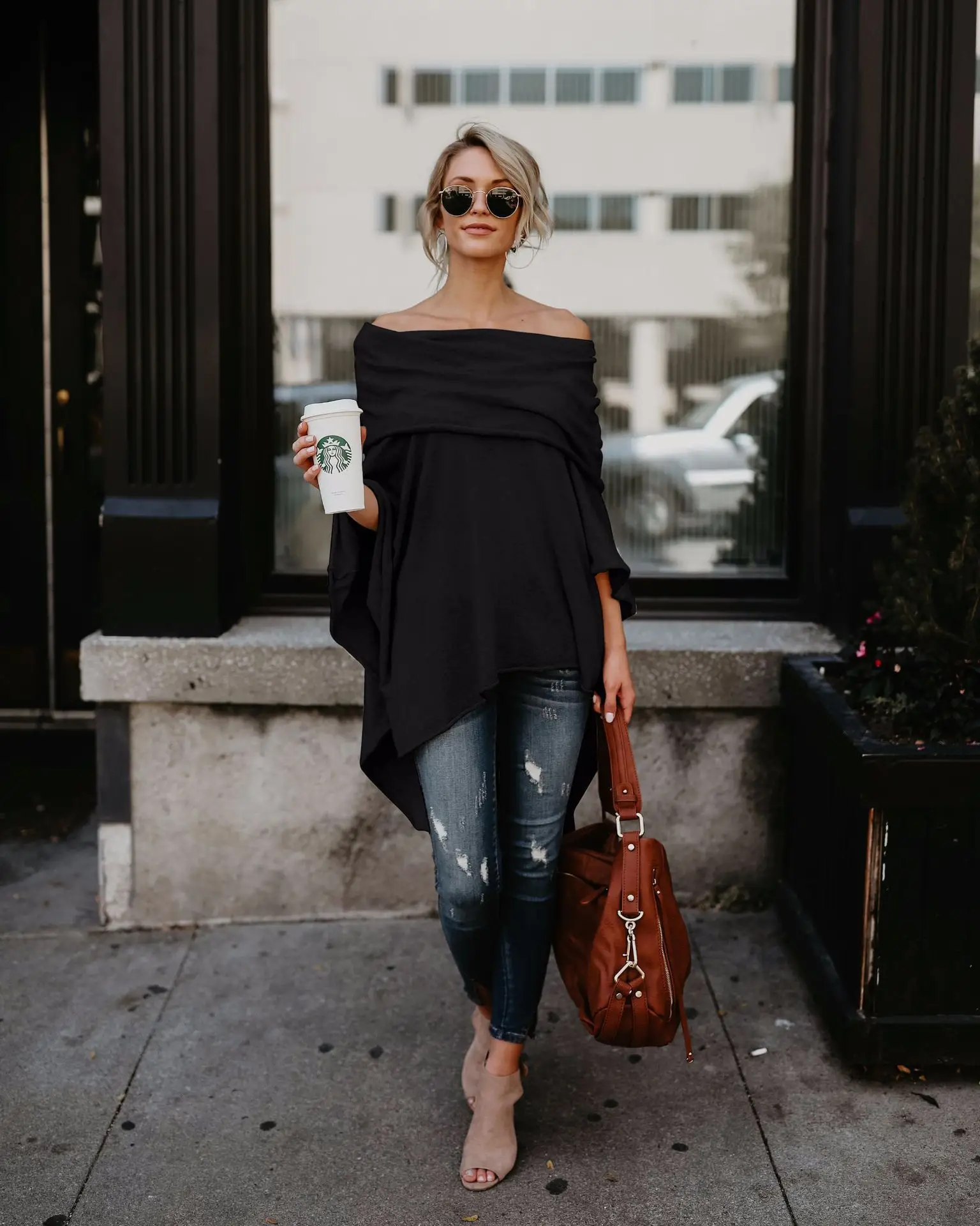 Asymmetrical Off-Shoulder Top T-Shirt Purple — feature 8