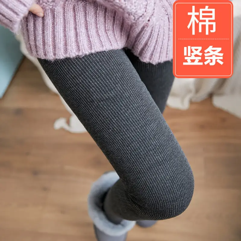 Grey Velvet Leggings for Women, One-Piece Warm Pants - Image 15