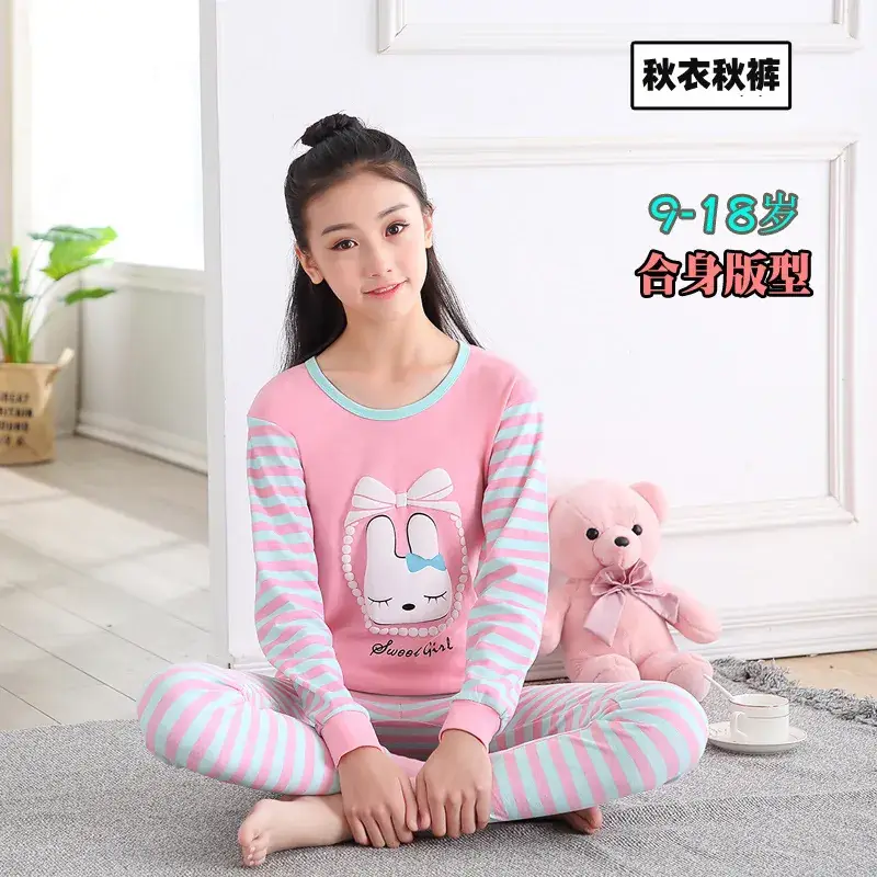Girls Pink Linen Pajamas Set Medium to Large - Image 22