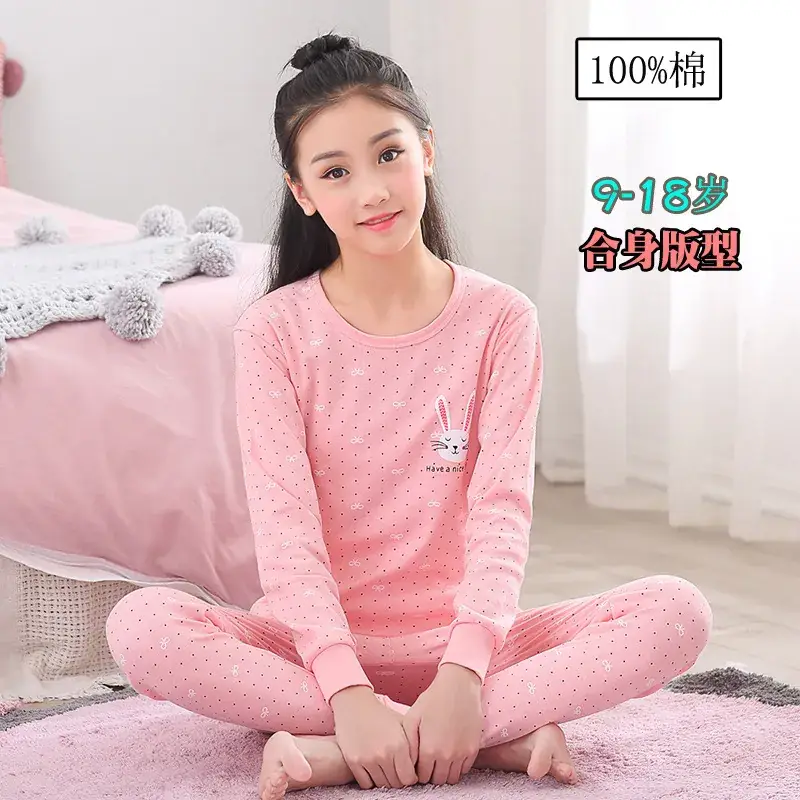Girls Pink Linen Pajamas Set Medium to Large - Image 13