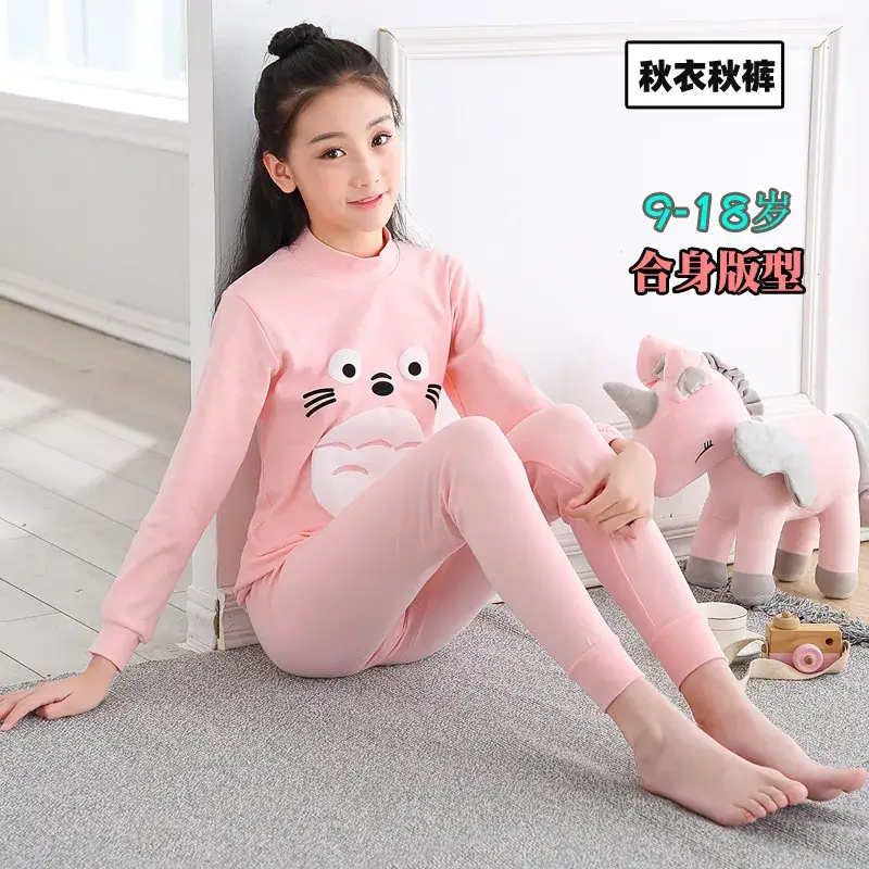 Girls Pink Linen Pajamas Set Medium to Large - Image 15