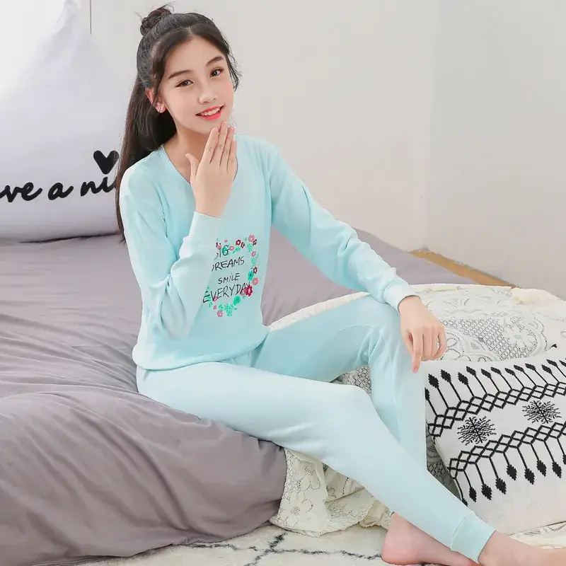 Girls Pink Linen Pajamas Set Medium to Large - Image 9