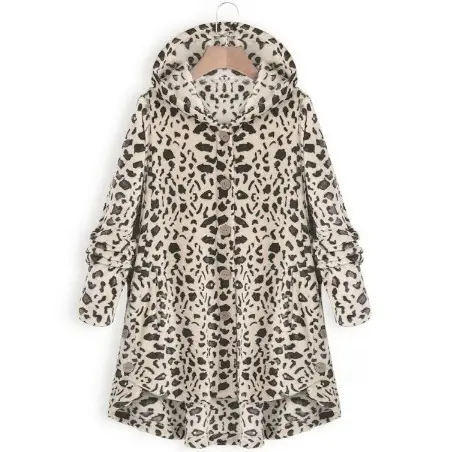 Women Button Plush Hoodie Grey 2025 Winter - Image 10