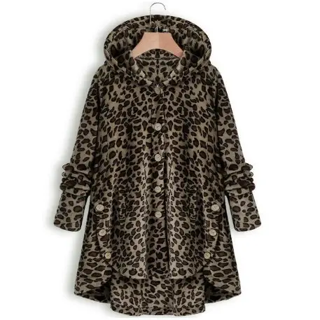 Women Button Plush Hoodie Grey 2025 Winter - Image 9